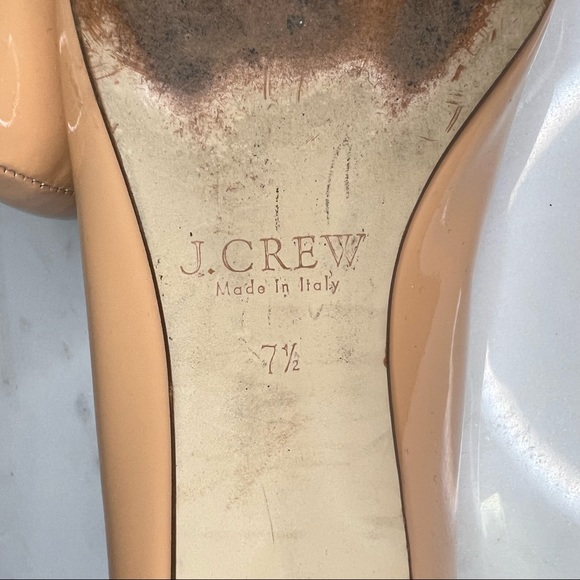 J.Crew Janey Metallic Gold Heel Ballet Flats in Patent Nude. Real Leather. - Picture 5 of 15